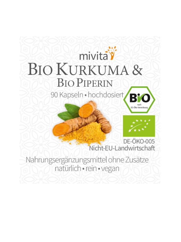 Bio Kurkuma mit schwarzem Bio Pfeffer (Piperin)